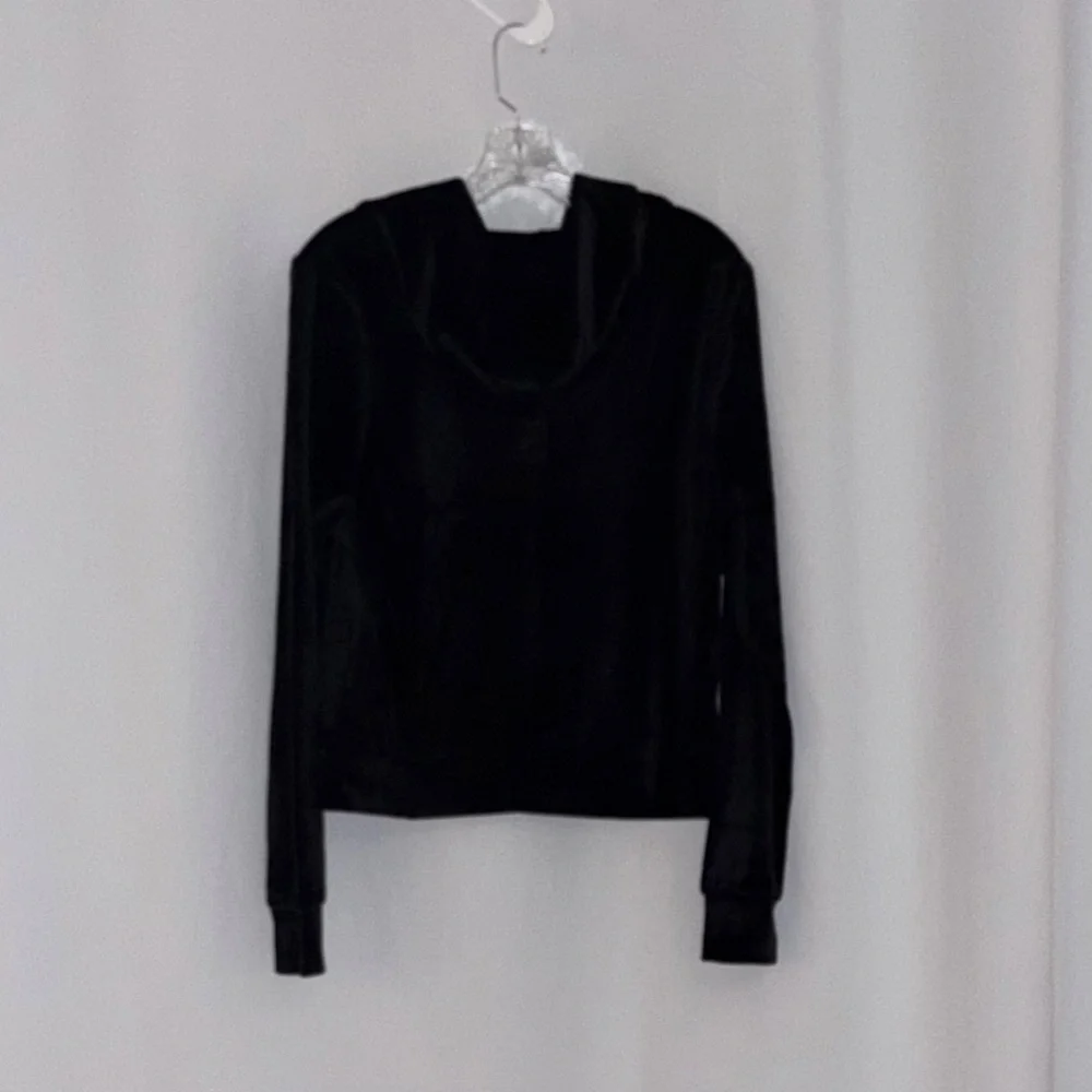 Juicy Couture Black Velvet Light Weight Jacket - Picture 4 of 5